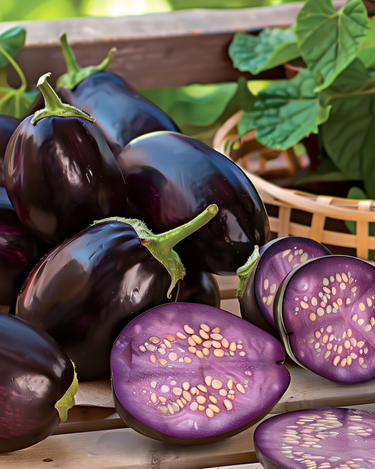 Graines d'aubergine miniature Patio Baby F1 (Solanum melongena) – légume annuel